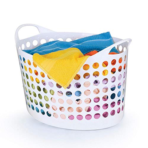 Cesto De Roupas Oval, Flexível, 32 L, Branco, Arthi