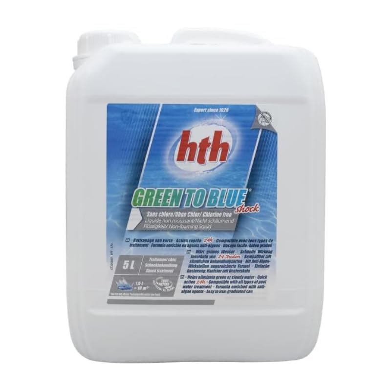 HTH Green to Blue Shock - Rattrapage Eau Verte - 5 l. + 12 Tests OFFERTS 7 en 1