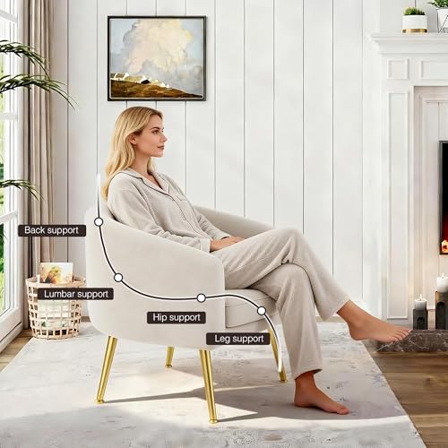 Sillón plegable de terciopelo beige miniatura 5