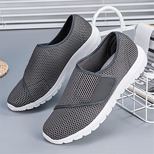 Image of LEADER SHOW Men's Casual Comfort Walking Shoes Ultralight Flats Non-Slip Hook & Loop Fashion Sneakers