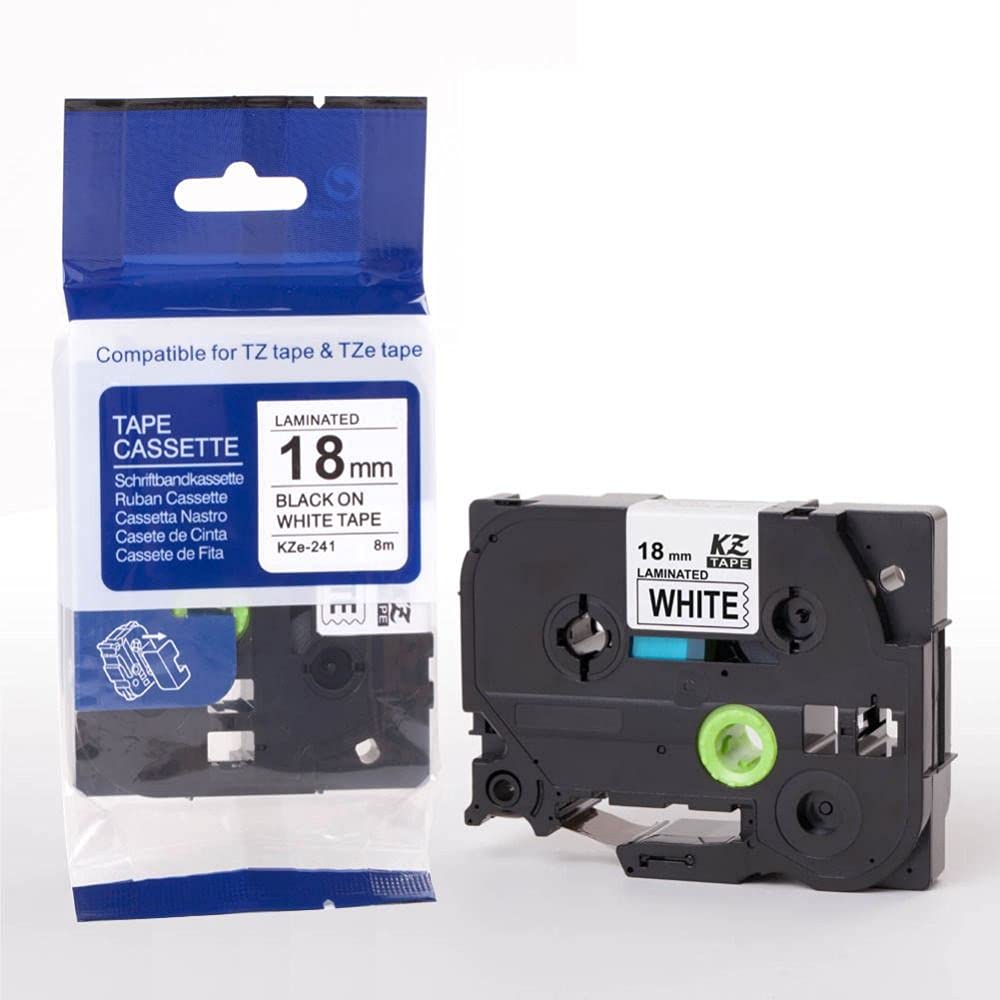 Compatible for Brother TZ Label Tape Black On White (Compatible for Brother TZ 241 18MM) (Pack of 16)