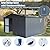 Okak 11 X 12.5 Ft Metal Outdoor Storage Shed with Lockable Doors Galvanized Metal Garden Shed with Windows Garden Shed Tool Storage Sheds House for Backyard Garden,Patio,Dark Grey