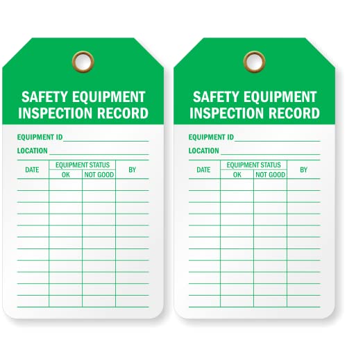 SmartSign 2 Sided Safety Equipment Inspection Tag for Accident Prevention
