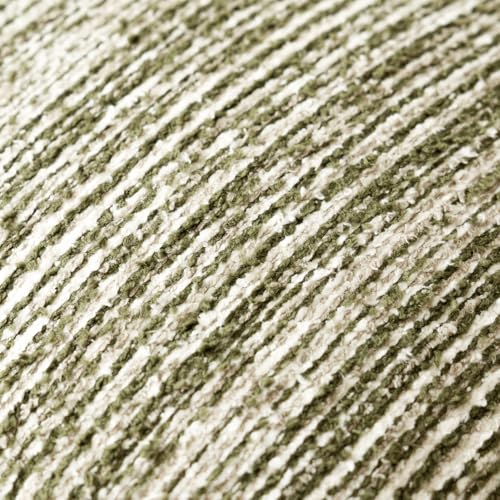 Image of Foindtower Set of 2 Faux Fur Textured Modern Throw Decorative Pillow Covers Lumbar Accent Striped Cushion Sherpa Boho Farmhouse Pillowcase for Couch Sofa Living Room Home Decor 12x20 Inch,Sage Green