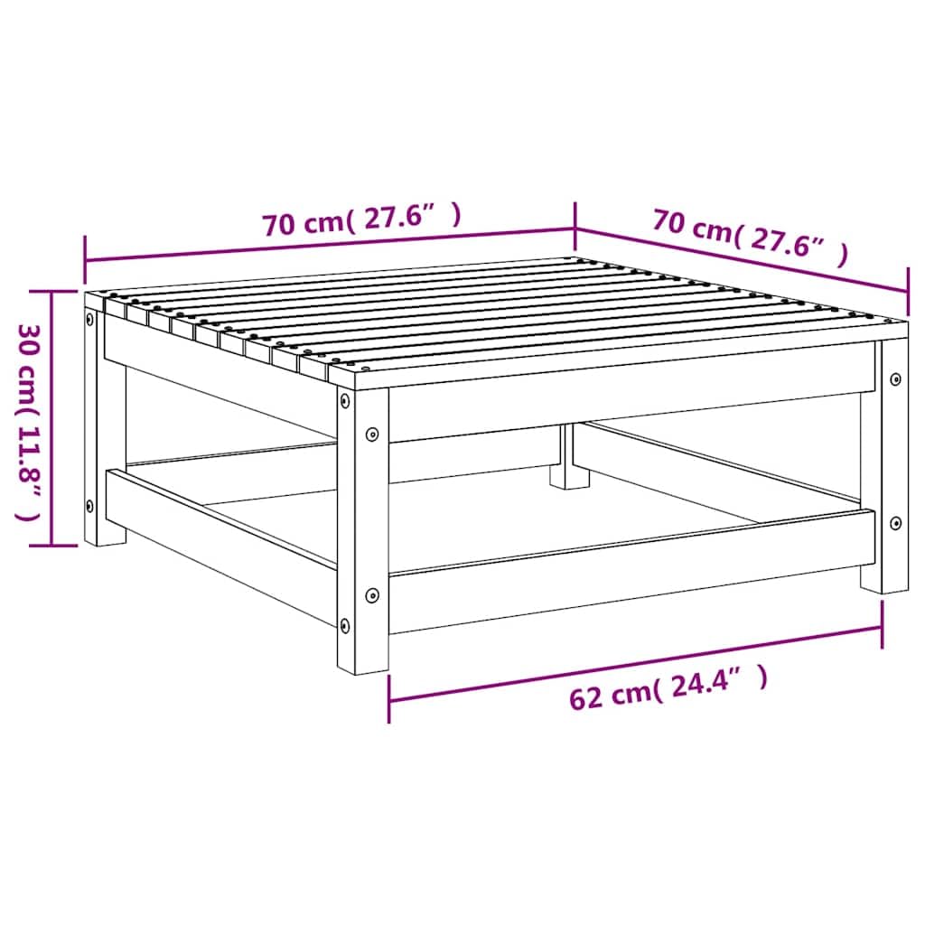 vidaXL Taburete de Jardín, Reposapiés Otomana de Palets, Mesa de Centro, Asiento para Patio Terraza, Madera Maciza de Pino Marrón Cera