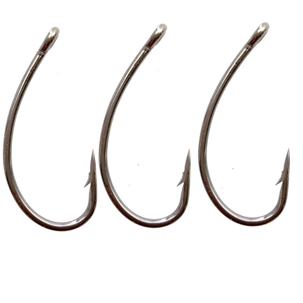 JSHANMEI ®Matte Black Carp Fishing Hook Curve Shank Hooks 8245 Barbed Fishing Hook 3 Sizes Avaiable Advanced Fishing Solutions (4#-50pcs)