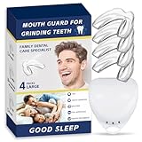 4 Pack Mouth Guards for Teeth Grinding, Large Size, Comfortable Night Guard for Adult Men, Professional Mouth Guards, Effective for Clenching...