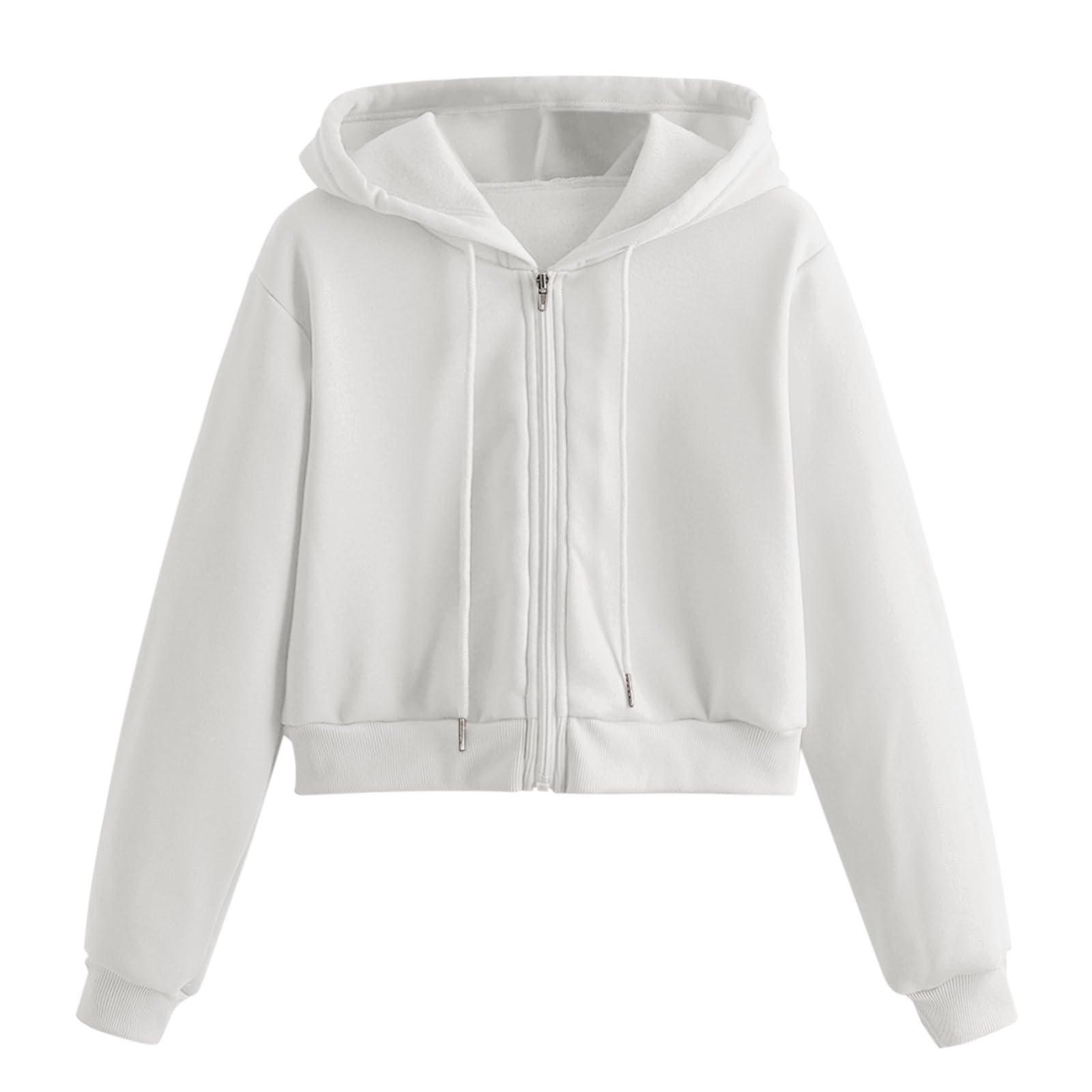 Felpa Con Cappuccio E Cerniera Donna – Manica Lunga, Collo Alto, Tasca Frontale – Casual Chic In Tinta Unita – Giacca Morbida Per L'Autunno