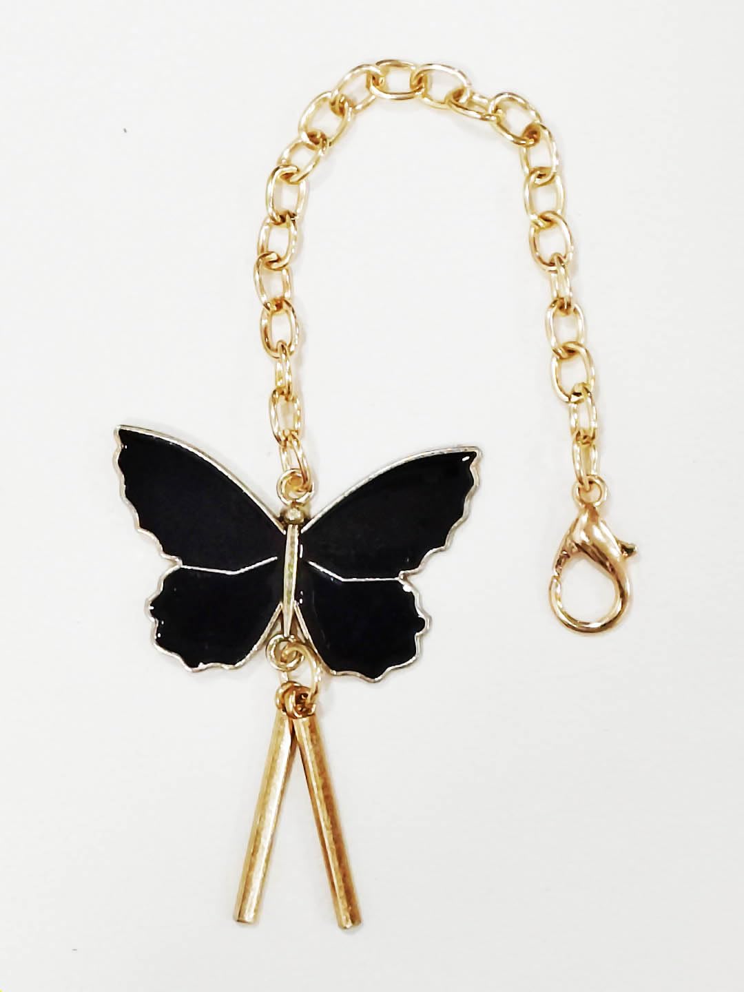 Tia® | Metal Charm Purse Bag Hanging Decoration, Purse Clutch Bag Handbag DIY Decorative Fancy Design Chain Elegant Halo Dyeing Metal Charm Purse Accessories (1, Golden Chain Black Butterfly-8Inch)-image-33