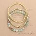 Tyebiva Gold Natural Stone Beaded Healing Bracelets Set for Women, 3pcs Trendy Elastic Stretch Stackable Amazonite Gemstone Bead Friendship Bracelet Fashion Jewelry Couple Gift.