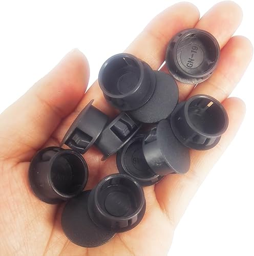 Vista 55 de Tapones de agujero de 1/2 pulgada de plástico tipo empotrado, tapones de orificio a presión para tubo de bloqueo a presión, tapas de rosca, tapas