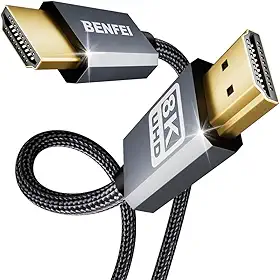 Cabo HDMI 8K 3 m (10 ft), 4K a 240 Hz, HDMI Para HDMI, Revestimento Em Alumínio, Cabo Trançado Em Nylon, Para TV, Monitor, PS5, Xbox, PC E Notebook – 000358grey-10f