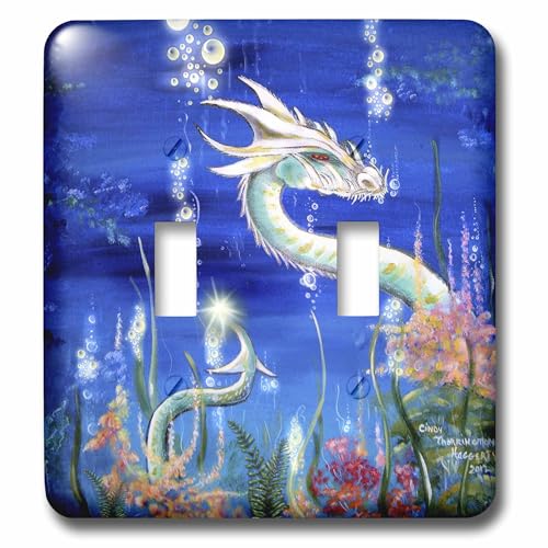 Dragón de agua blanco interruptor doble placa decorativa de pared lsp_41483_2 2