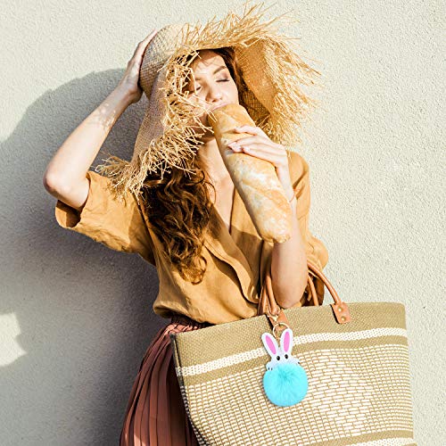 Willbond 9 Pieces Animal Pom Pom Keychain Cute Faux Fur Key Ring For Women Girls Bag Accessories #TOP6