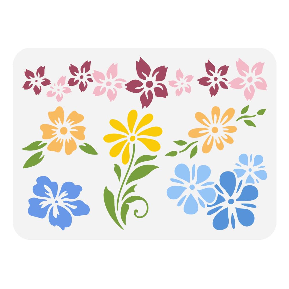 Stencil A Strati Per Pittura FINGERINSPIRE | Motivi Api, Uccelli, Fiori | 21x29,7 Cm | Con Pennello - Foto 11