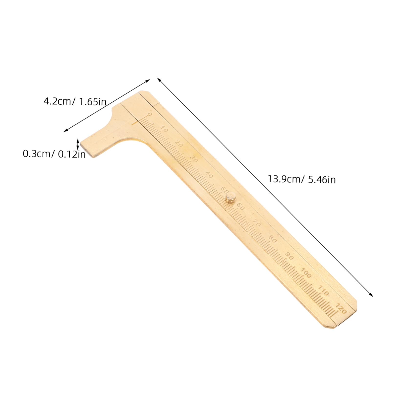 MUSISALY Jewelry Components Brass Caliper Mini Double Scale Measuring Tool 0.1mm Accuracy Versatile for Jade Coin Wire Jewelry