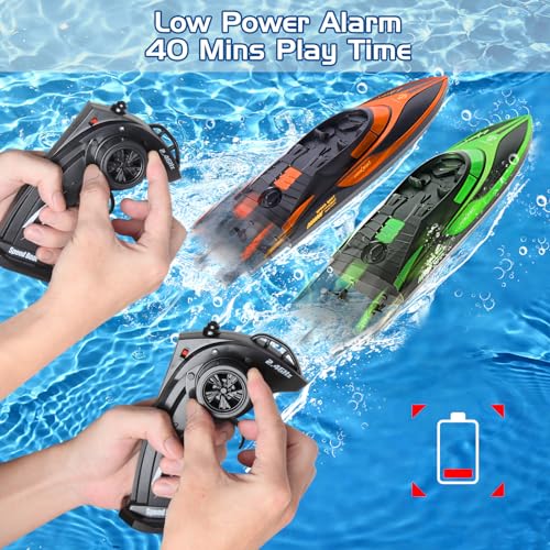 image for Yamaester RC Boat for Kids Remote Control Boats 2 Pack Toys Waterproof