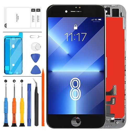 for iPhone 8/SE 2020 Screen Replacement Black 4.7 Inch Full Assembly for A1863 A1905 A1906 A2275 A2298 A2296 LCD Dispaly 3D Touch Screen Digitizer with Repair Tools Kit