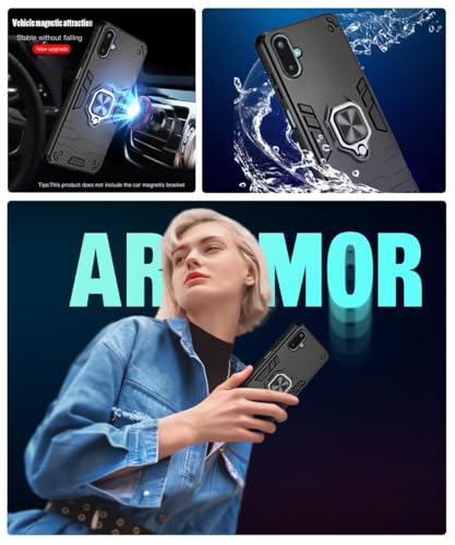 Image of AIBEX Armor Back Cover Compatible for Samsung A06 5G / Samsung F06 5G / Samsung M06 5G| Rugged Shockproof Case with Ring Holder & Kickstand | Military-Grade Protection | Magnetic Car Mount Compatible