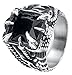 Imagen de etNox hard and heavy Garra de Cristal Hombre Anillo Plateado M acero inoxidable