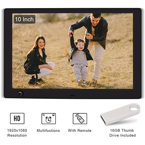 WayGoal 10 Inch Digital Picture Frame + 16GB USB Flash Drive, 1920x1080 Full