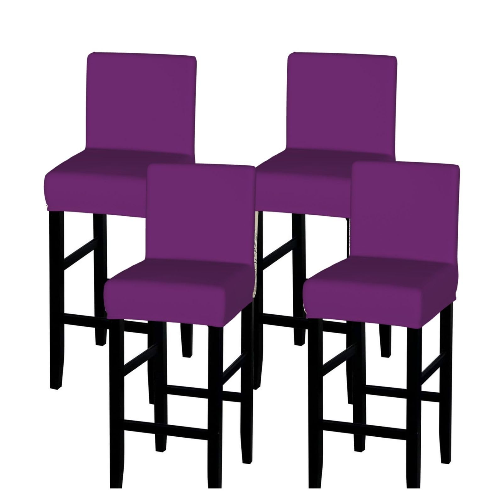 SXZVVBN Purple Stretch Bar Stool Covers Dining Seat