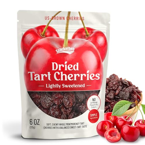 Snackathon Dried Tart Cherries, 6 oz, Lightly Sweetened Soft &