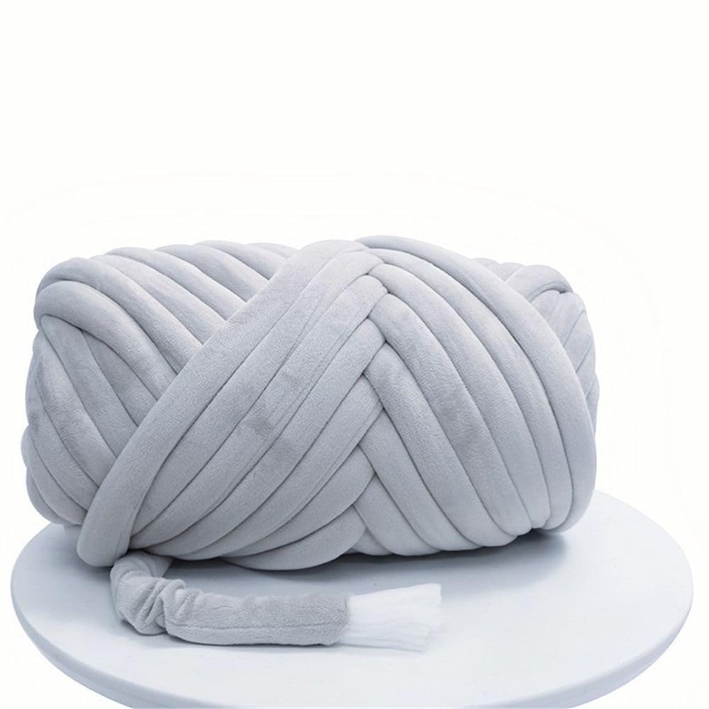 Włóczki do ręcznego dziergania, Gruba włóczka szydełkowa 250/500g wielokolorowa do robienia na drutach kocyków DIY(Grey-500g)
