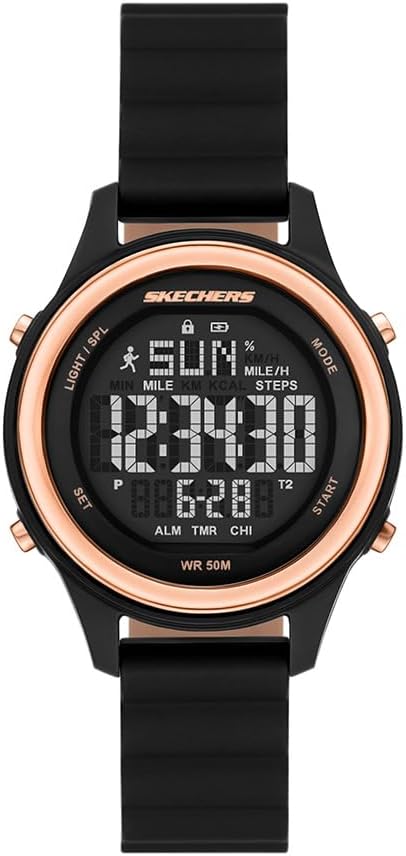 Skechers Women's Fairhaven Digital Black Silicone Watch (Model: SR6347)