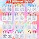 12 Stück Taschen zum Bemalen für Kinder, DIY Graffiti Non-Woven Stoffbeutel zum Bemalen mit 12 Stapelbare Wachsmalstifte (12 Farben) und 2 Glitzersteine, für Mitgebsel Kindergeburtstag Gastgeschenke