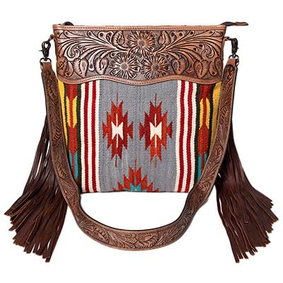 American Darling Large Crossbody Messenger Bag – Genuine Leather, Imported Western Handbag with Spacious Interior and Adjustable Strap ADBG510D11