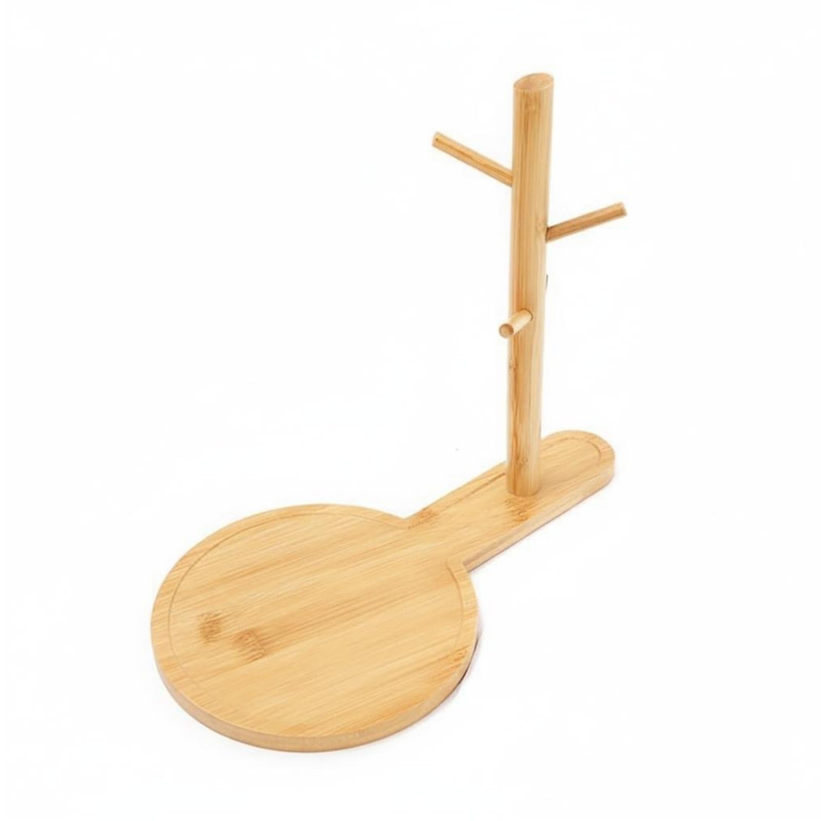 Enakshi Multi-Purpose Key Holder with Tray Solid Wood Wooden Key Tree Stand Decorative Jewelry Tree Organizer Space Saving for Desktop, Bedside, 29-27-17-image-20
