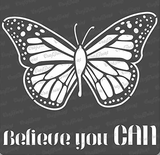 Butterfly Stencils for Wall Painting - Believe You can Stencil - Size:12X12 Inches - Butterfly Painting Stencils for Craft and Art - Butterfly Pattern Stencil for Painting on Canvas
