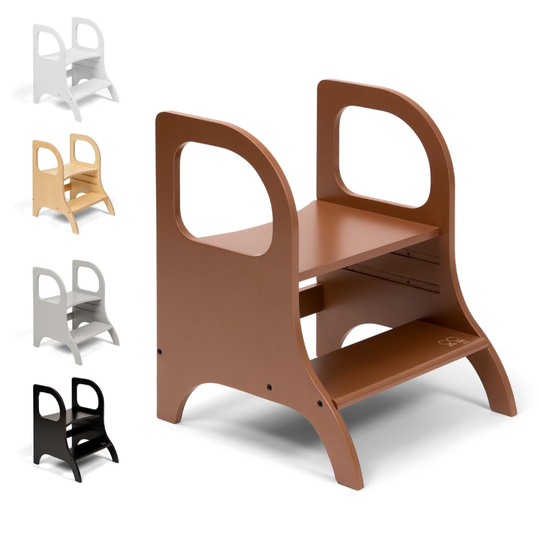 Ette Tete MIIMO Height Adjustable Step Stool for Toddlers Toilet Stool for Potty Training (Mocha)