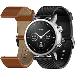 Motorola Moto 360 3de generatie Smartwatch – Roestvrij stalen behuizing met 20 mm banden, de hele dag batterij, & WearOs…