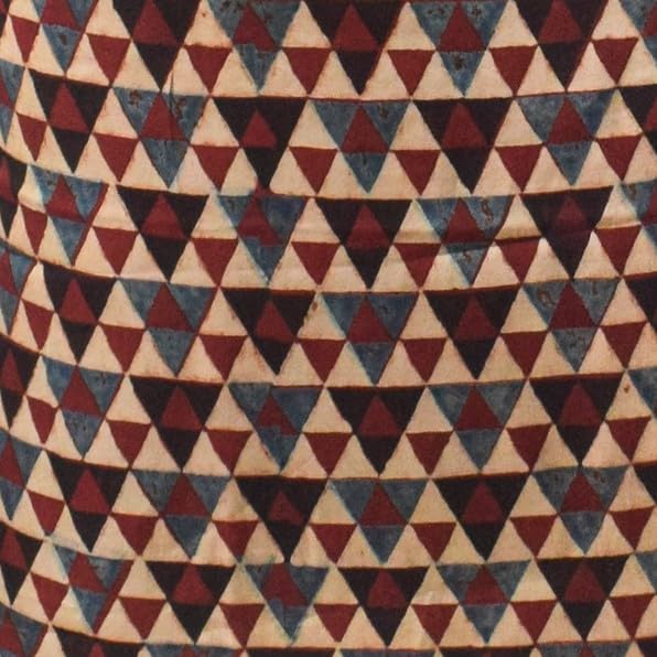 Image of Ethnics of Kutch Womens's Ajrakh Modal Silk Natural Dye Hand Block Print Unstitched Kurta Fabric