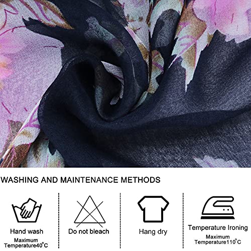 Chiffon Scarf Women - Ladies Scarves Lightweight Floral Print Scarfs Shawls and Wraps for Spring Autumn3