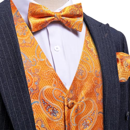 Men's Wedding Waistcoat Set with Tie Pocket Square and Cufflinks Tuxedo Accessories2