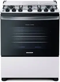 Fogão 6 Bocas Acendimento Automático Bivolt, Branco, Brastemp