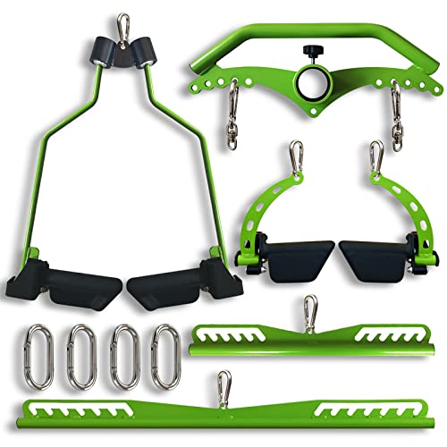 Image of Adjustable Lat Pull down Bar, Cable Machine Attachments for Gym, Home Gym Fitness T-bar Row Pulldown Attachments, Lat Pull Down Machine Wide Grip Neutral Grip Handle