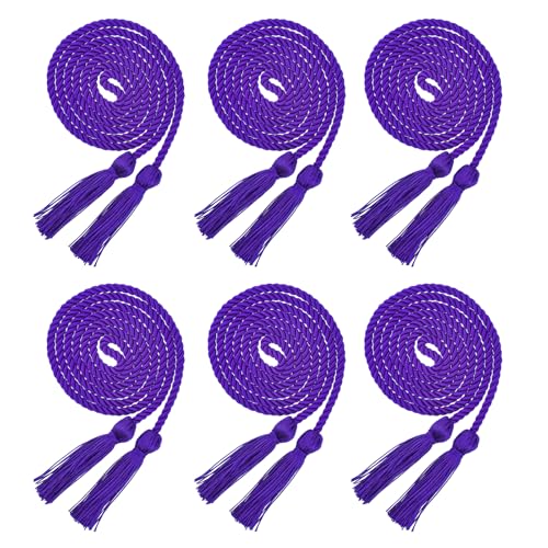 6 Pieces Graduation Honor Cords Tassels Honor Cords with Tassel for Graduation Students