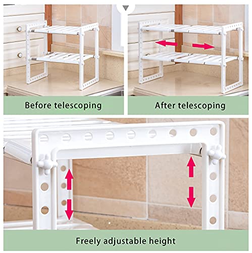 Minesign Under Sink Organizer 2-Tier Expandable Cabinet Shelf With 10 Removable Panels For Kitchen Bathroom Storage,Expand From 19.8 To 27.5 Inches #TOP5