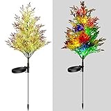 Solar Christmas Decorations Lights Set of 2, IP65 Waterproof Solar Christmas Tree Lights, LED Solar...