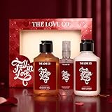 THE LOVE CO. Fall in Love Bath and Body Care Gift Set Box | For Men and Women | Pampering Kit for Birthday ,Anniversary & All Special Occasions | Premium Gift Packaging 100% Vegan (Pack of 3)