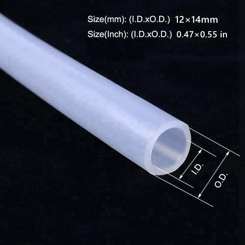 FarDeer Flessibile in gomma siliconica tubo,5mm ID x OD 8mm - Tubo in silicone, Può essere utilizzato per strumenti pneumatici, macchinari (12×14mm, 1M)