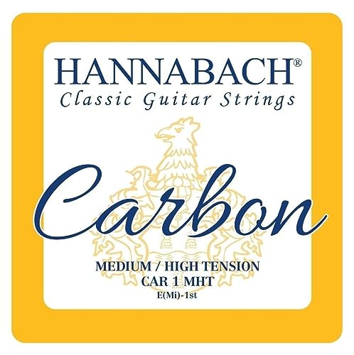 Hannabach Cuerdas Para Guitarra Clasica Carbono Tension Media/Alta - Juego Cuerdas Agudas Mi1+Si2+Sol3