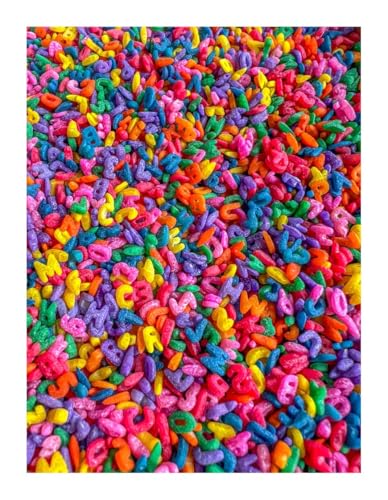 Image of 2 Cups of Rainbow Alphabet Pasta Sensory Bin Filler For Sensory Table