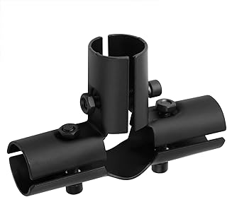 8 Sets 1 Inch 4 Way Structural Pipe Connector, Metal Black Joint Chain Link Fence Clamp, Stainless Steel 201 Corner Fitting End Rails Clamps, Thickness 1.8mm