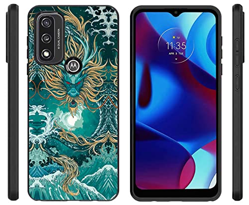 Lmposla For Motorola Moto G Pure Case, Moto G Power 2022 Case, Matte Black Slim Ultra-Thin Flexible Soft Tpu Shockproof Anti Slip Protective Case Cover For Motorola Moto G Pure 2021 (Dragon) #TOP1