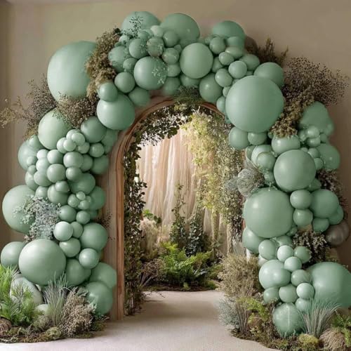 Double Stuffed Dusty Green Balloon Garland Kit